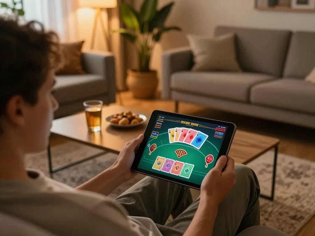 Tham gia trò chơi trên Liên kết 12bet với không gian chơi poker ấm cúng tại nhà.