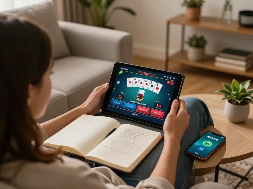 Nohu90 player engaged in online gaming, showcasing strategies and tablet action.