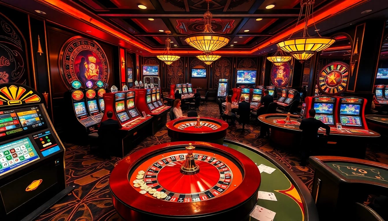 Experience the thrilling atmosphere at https://kjc.football/ with luxurious casino elements and players in action.