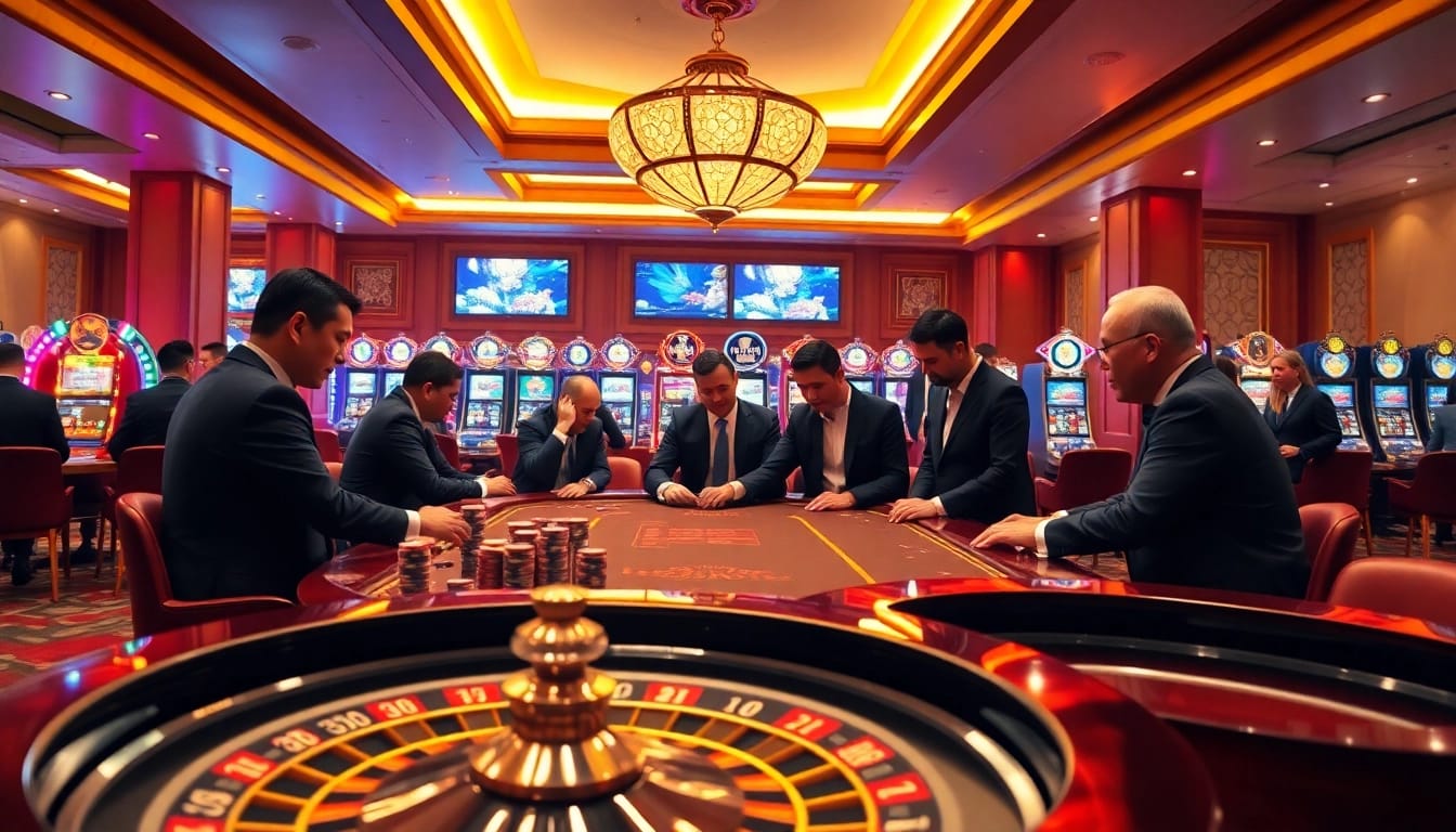 Poker players enjoying a high-stakes game while screens display captivating phim 3d trung quốc animations.