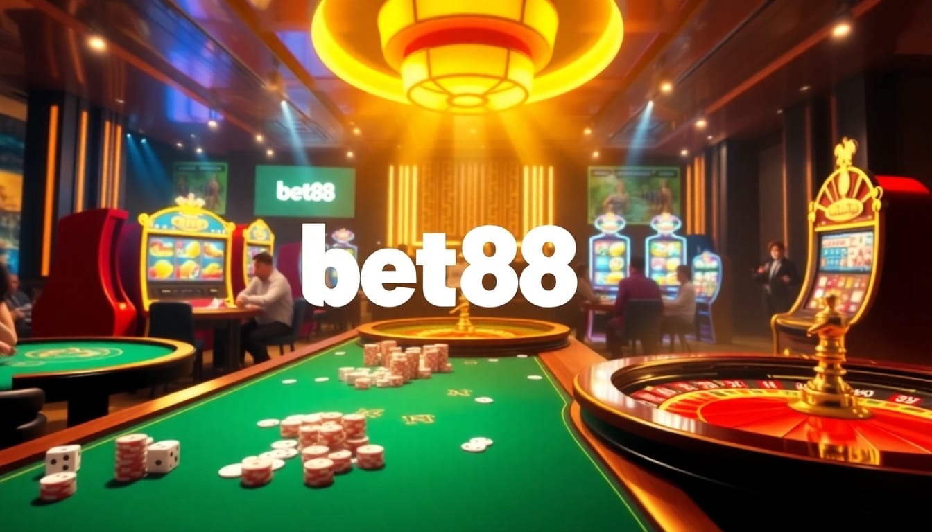 Bet88 offers an exciting online gambling experience with luxurious casino tables and engaging gameplay.