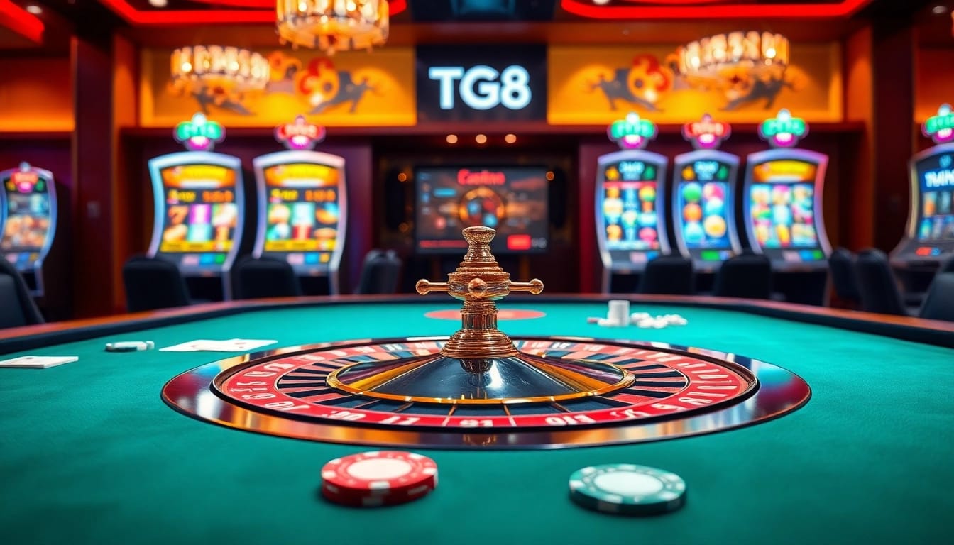 TG88 players enjoy thrilling roulette gameplay at an elegant casino table.
