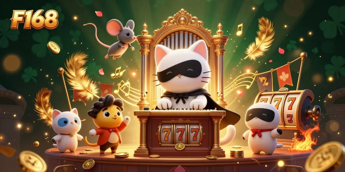 Experience the thrilling world of F168 with captivating 3D characters and dynamic casino elements.