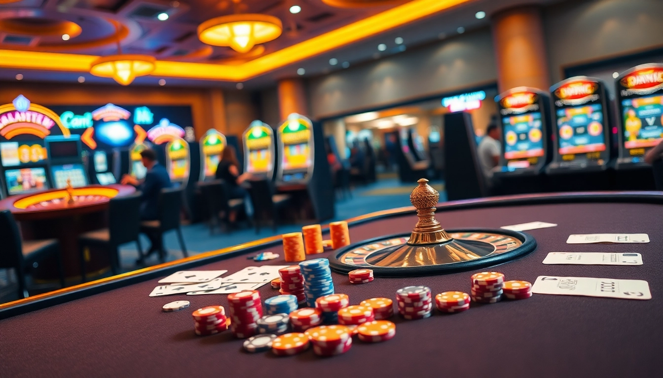 Experience the thrill of gambling at Nhà Cái OK8386 with vibrant casino tables and exciting gameplay.
