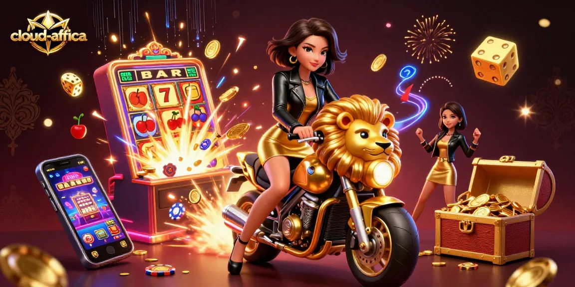 Experience the excitement of cloud-africa with thrilling slot jackpots and a dramatic casino scene.