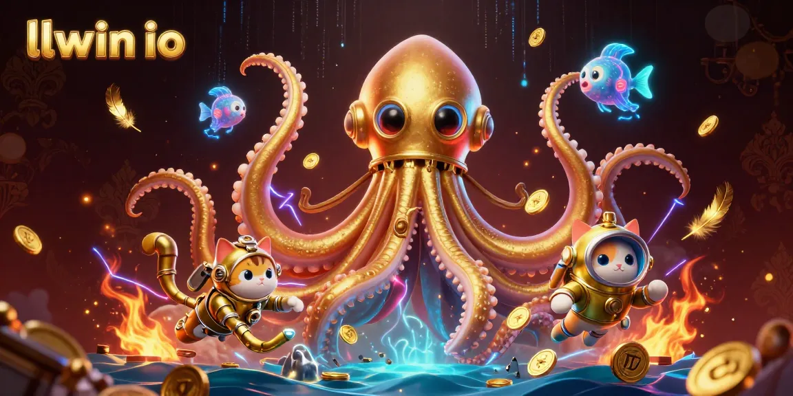 Engage with llwin io's immersive casino adventure featuring a colossal kraken and vibrant treasures.