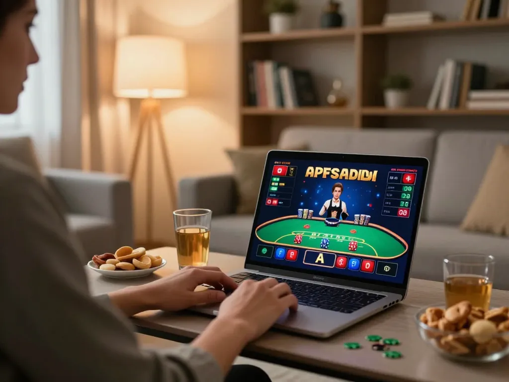 Engaging in live dealer blackjack at home with 89bet, combining strategic play and responsible gambling practices.