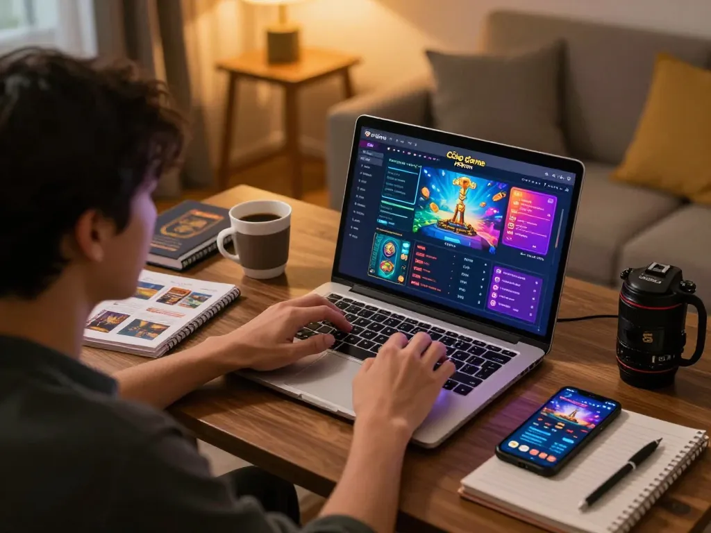 Cổng game 789win displayed on a laptop screen during an engaging home gaming session.