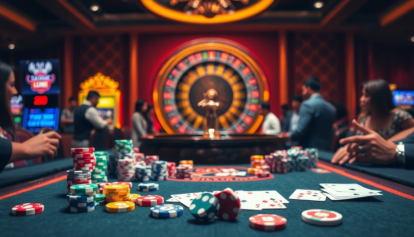 Experience thrilling gameplay at Cổng Game XIN88 with vibrant casino visuals.