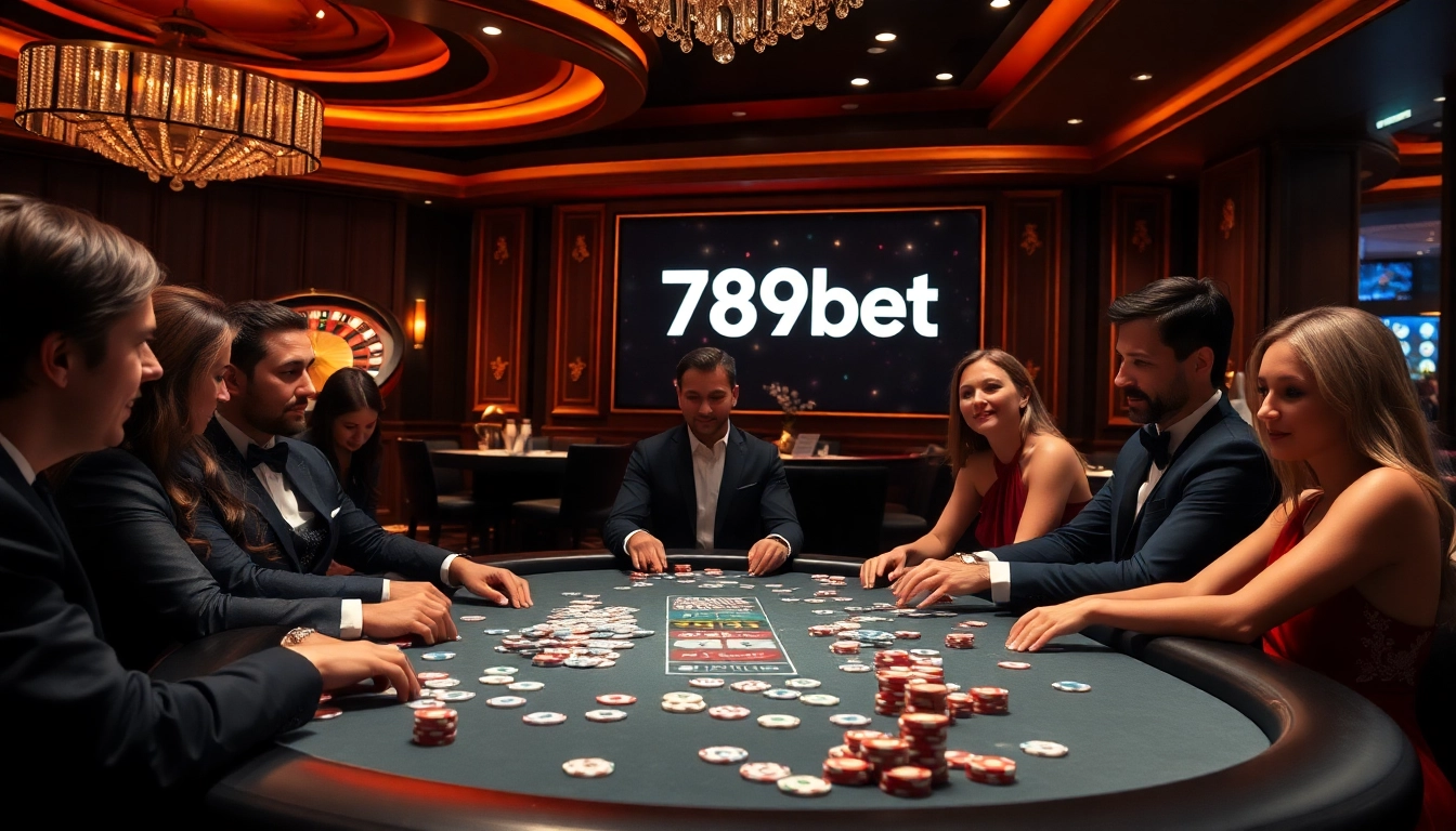 Engage in an exciting round of poker at 789bet's stunning casino setting.
