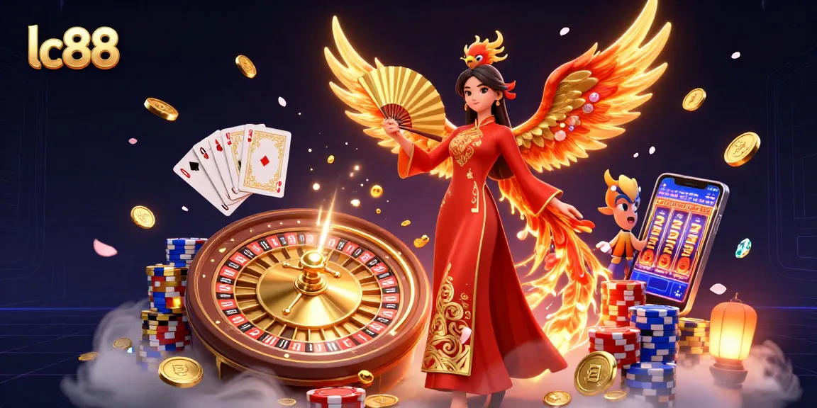 Experience lc88 excitement with vibrant 3D characters amidst dynamic casino elements.