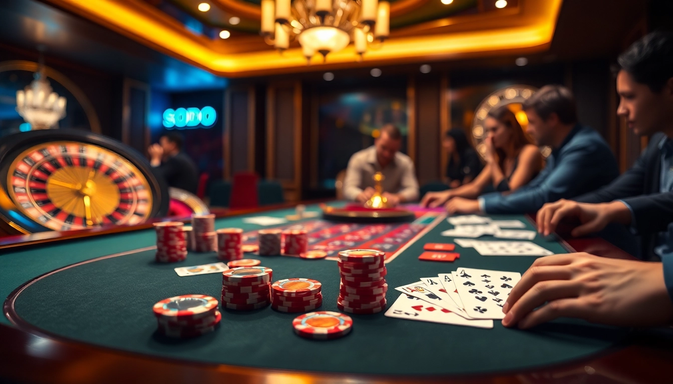 Experience strategic gameplay at SODO Casino with a luxurious poker setup.