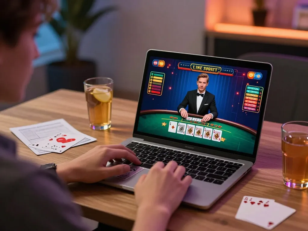 Player enjoying a live dealer blackjack game on XX88, showcasing focused strategic gaming.