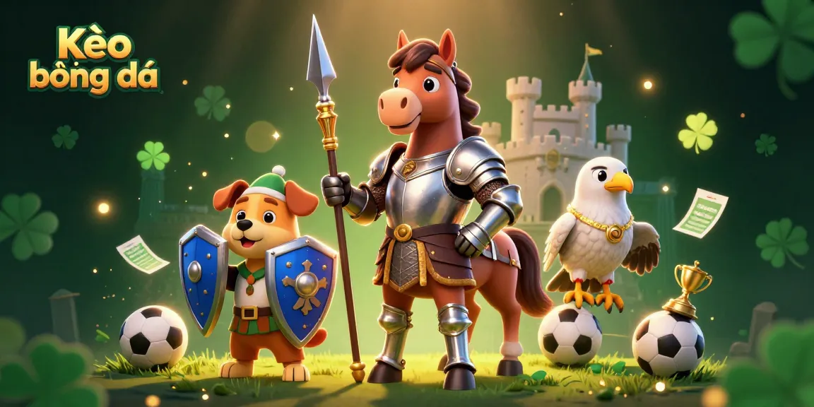 Engage with Kèo bóng đá in an exciting scene showcasing sports betting elements and humorous characters.