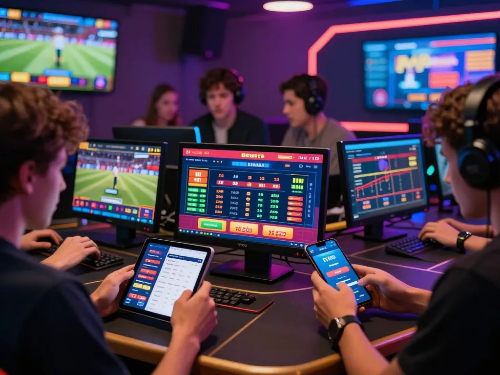 Dynamic online betting scene showcasing nhà cái C168 with enthusiastic users engaging with vibrant betting interface.