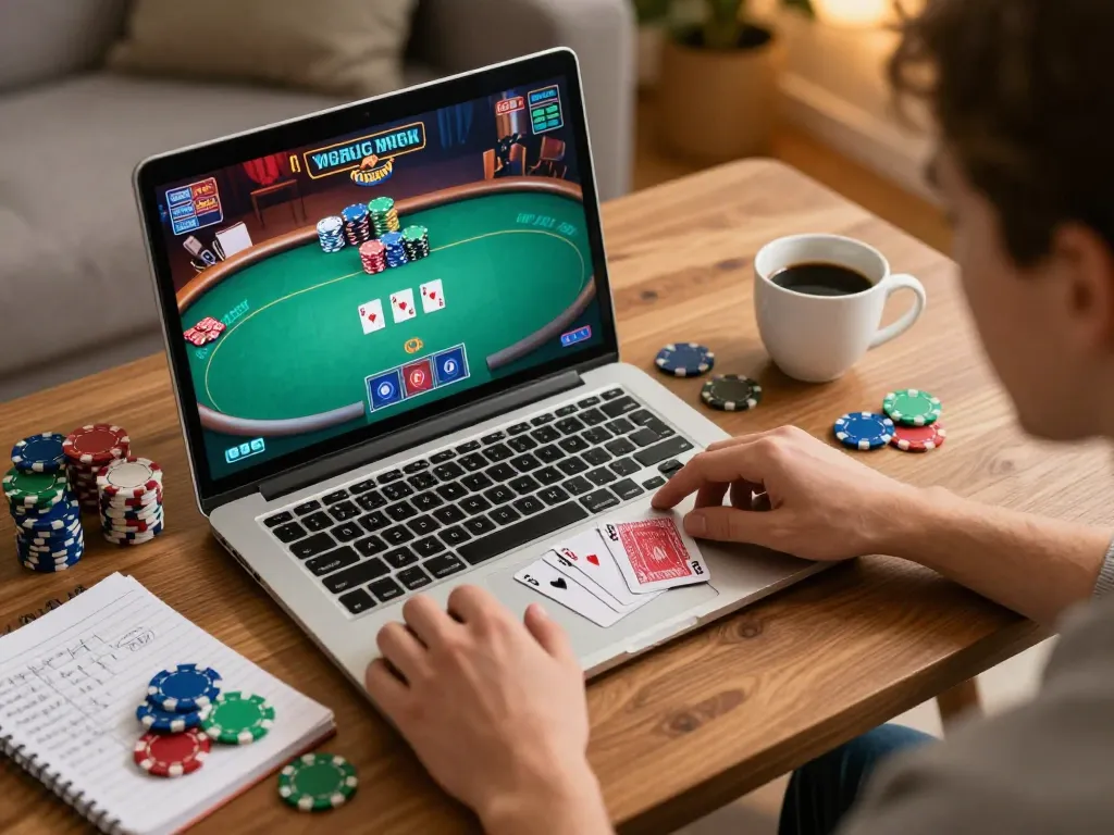 Engaging online poker gameplay on UU88 platform with vibrant chips and strategies in view.