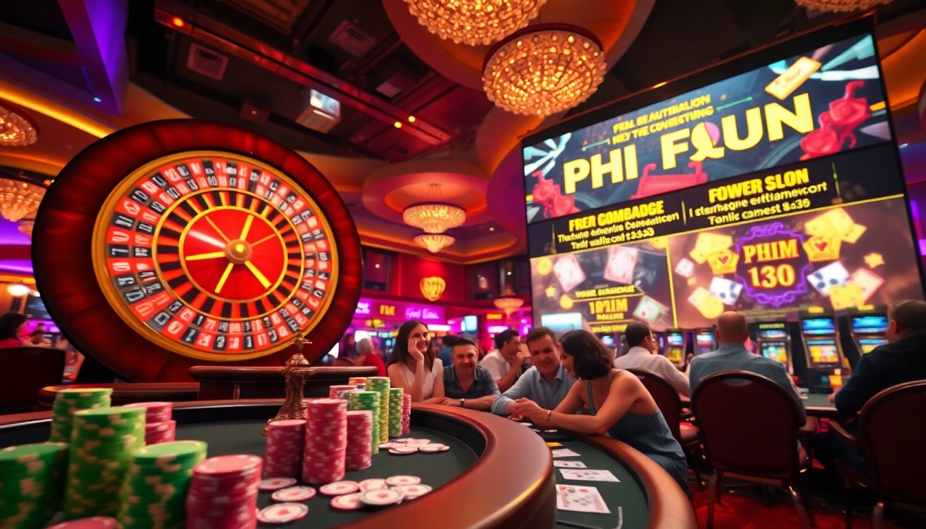 Experience excitement at the casino with 'phim fun' as players engage in poker and roulette.