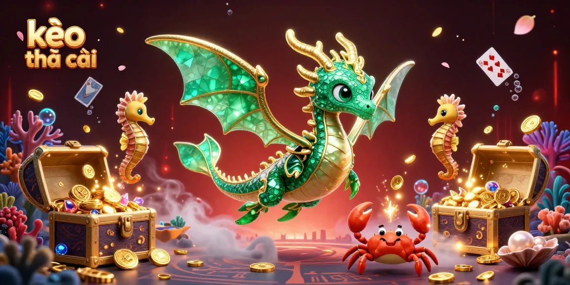 Catch exciting kèo nhà cái action with a vibrant underwater casino illustration showcasing treasure and dynamic game elements.