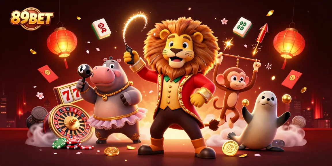 Engage with 89BET casino thrills with cartoon characters and dazzling gaming elements.