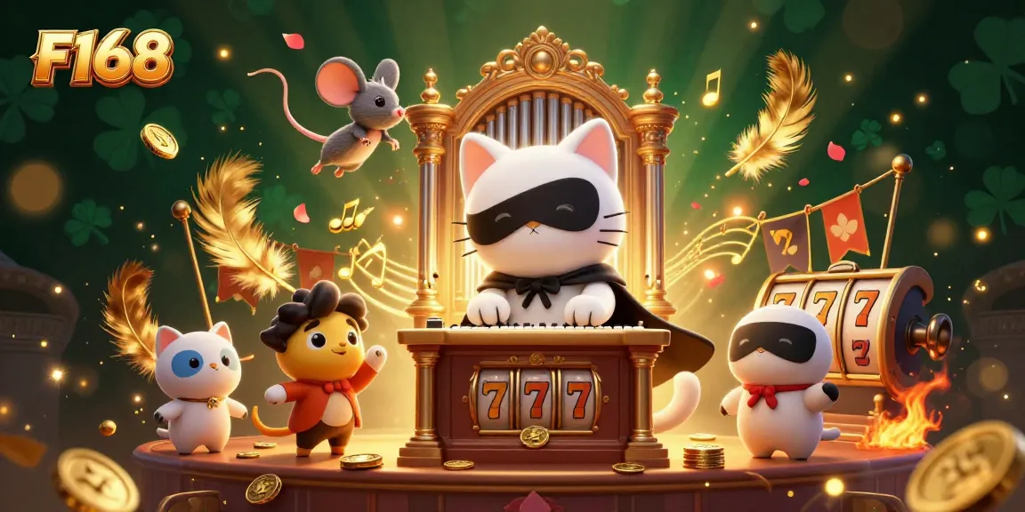 Experience the thrilling world of F168 with captivating 3D characters and dynamic casino elements.
