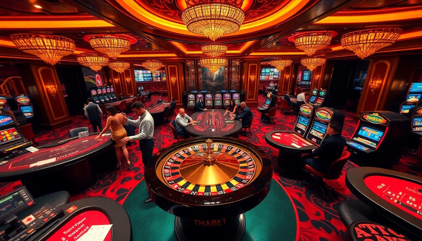 Experience thrilling gameplay at THABET's vibrant casino tables, filled with excitement.
