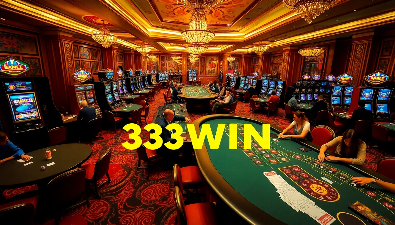 Experience thrilling casino action at 33WIN with vibrant gaming tables and enticing slot machines.