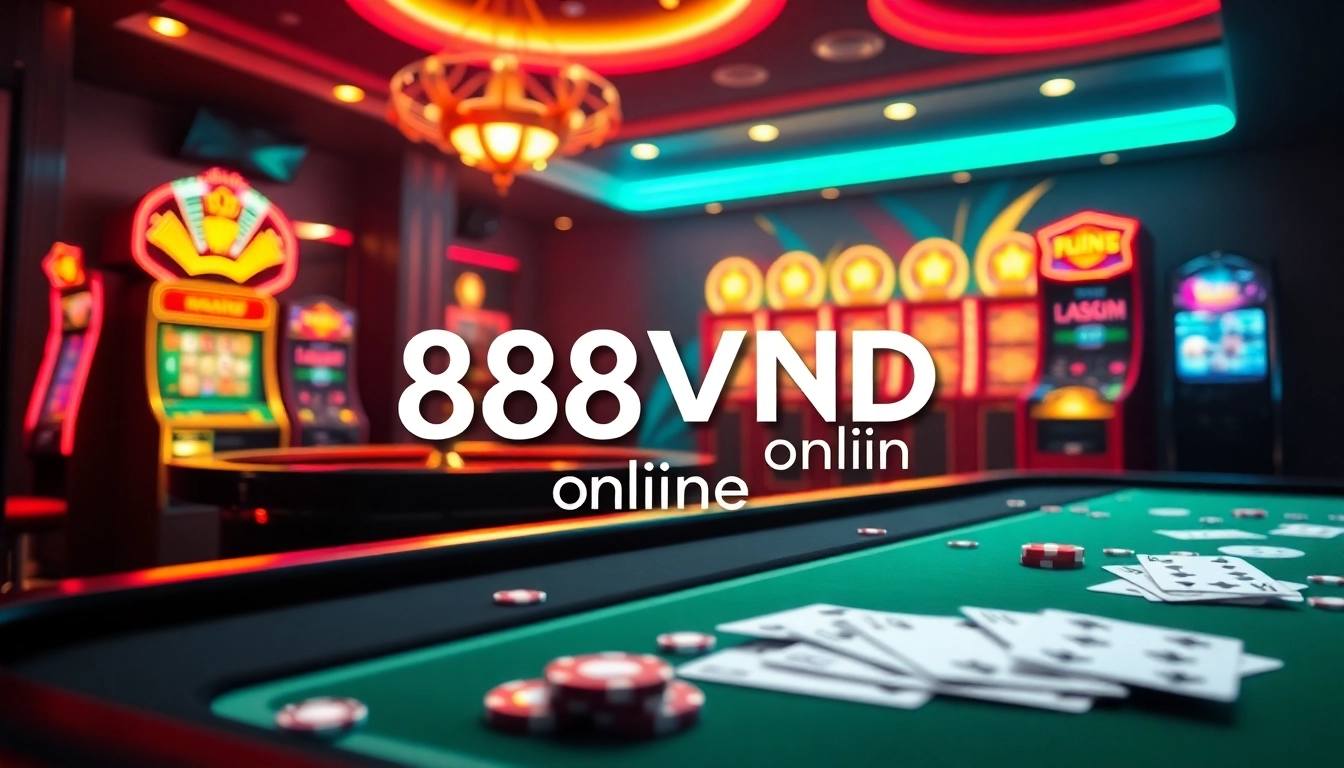 Experience the excitement of 888VND online with vibrant casino tables and engaging visuals.