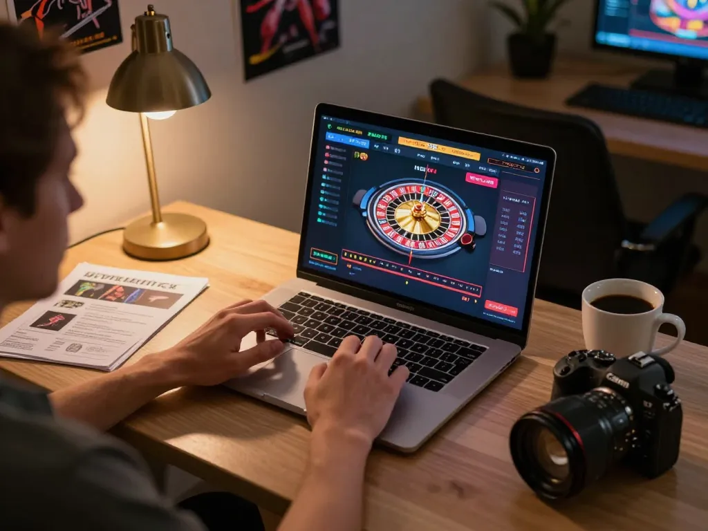 Engaging in online casino games at home with hay win betting strategies in focus.