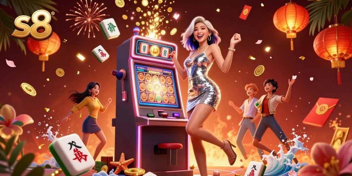 Spin the reels at s8 to celebrate wins, showcasing vibrant slot machine action.