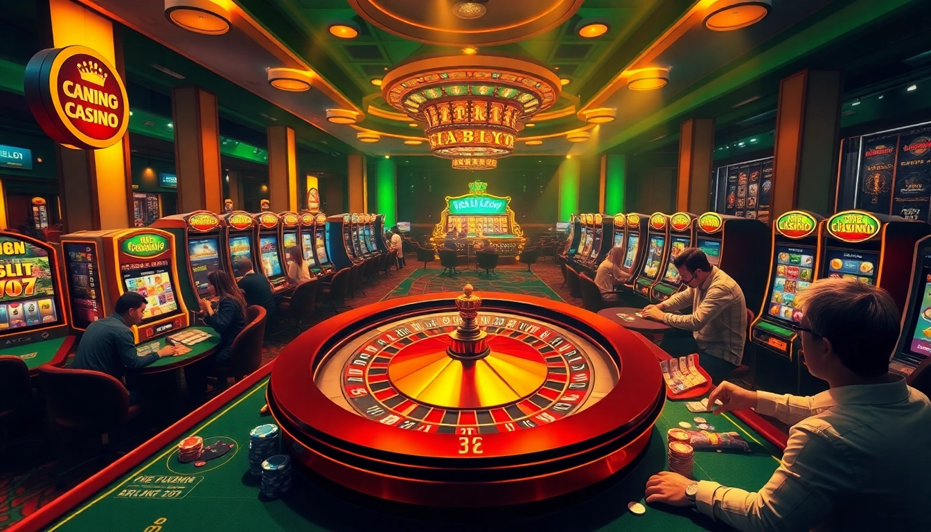 Experience the vibrant excitement of rr88.com with players at roulette and slots.
