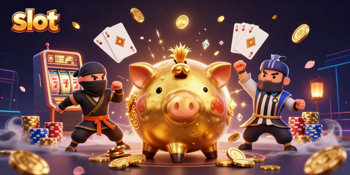 Spin slot reels and win with golden coins in a vibrant casino scene.