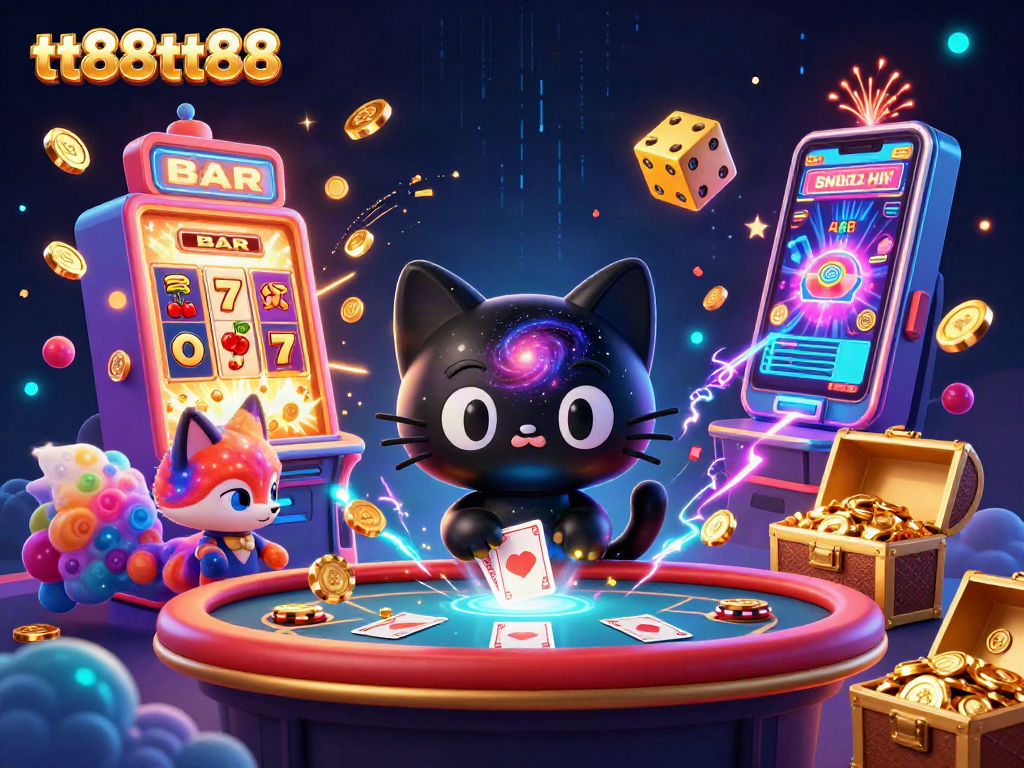 Experience excitement at tt88tt88 with a cosmic casino scene bursting with vibrant games and magical winnings.