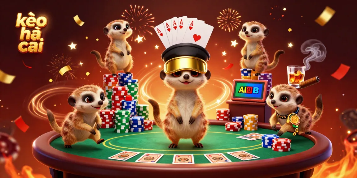 Experience thrilling kèo nhà cái action with 3D meerkat characters in a vibrant casino scene.