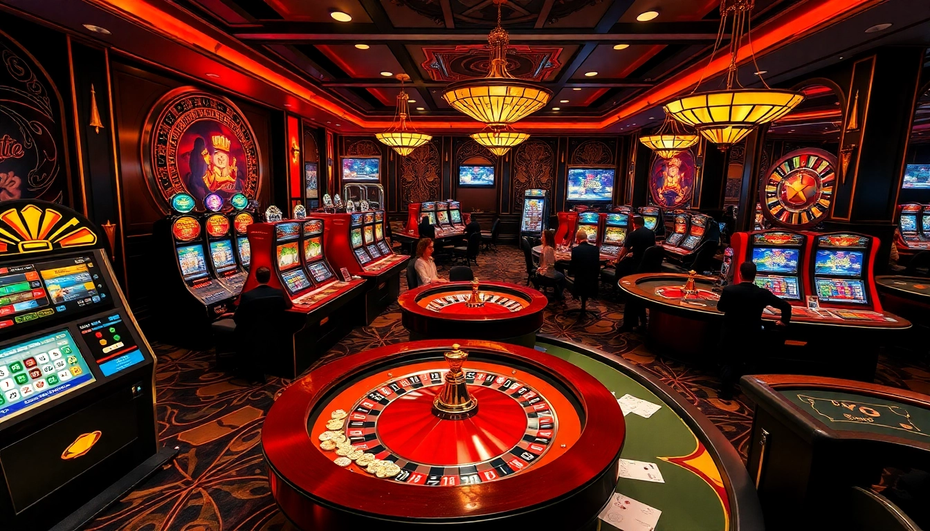 Experience the thrilling atmosphere at https://kjc.football/ with luxurious casino elements and players in action.