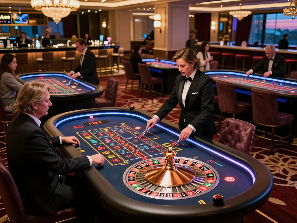 Players enjoying roulette excitement at lv88 casino with vibrant atmosphere and elegant decor.