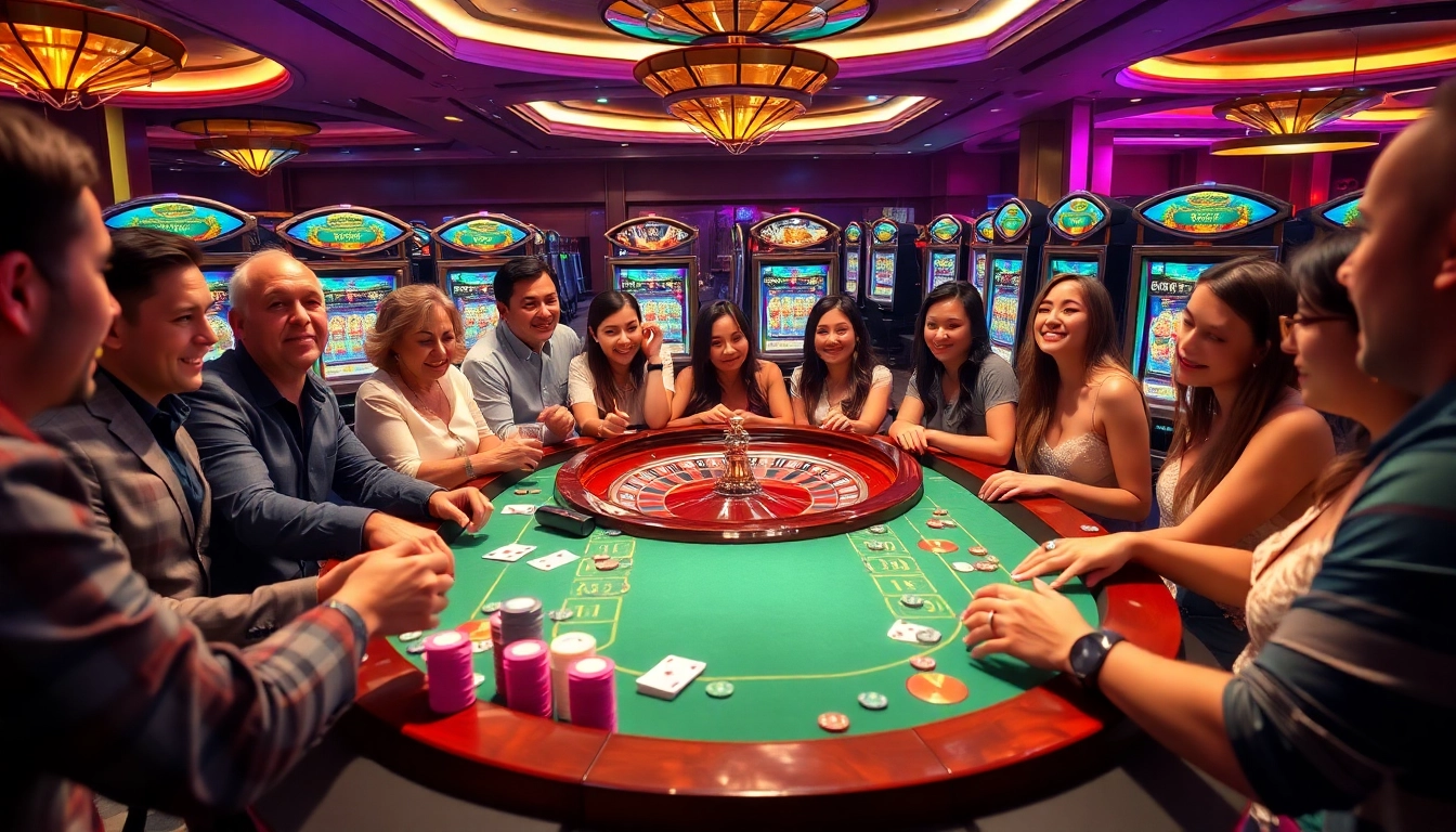 Exciting gameplay at luck8 games, showcasing vibrant casino tables with players engaged in thrilling bets.