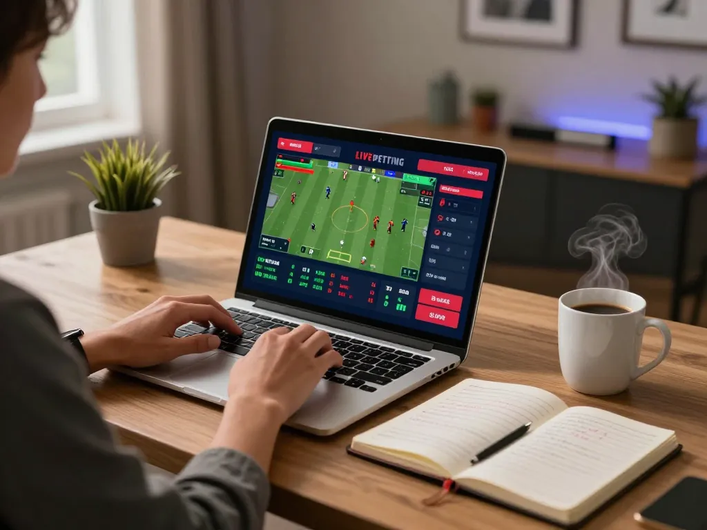 Person analyzing sports betting odds on nhandinhkeonhacai laptop, showcasing strategic betting approach.
