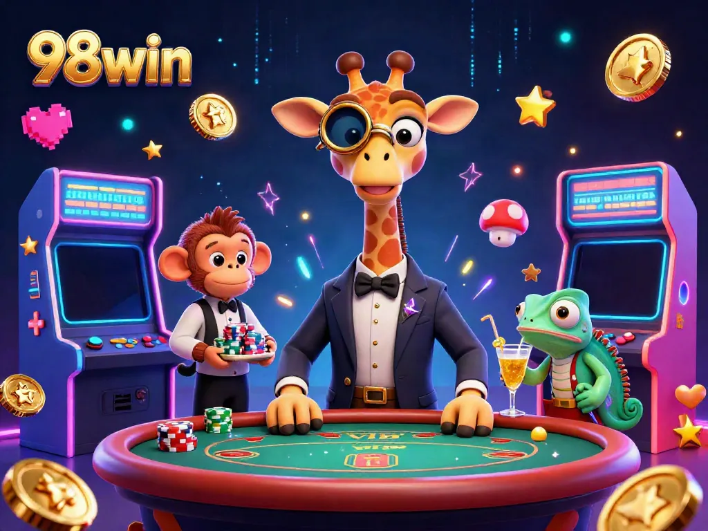 Experience thrilling gameplay at 98win with vibrant casino interactions and characters.
