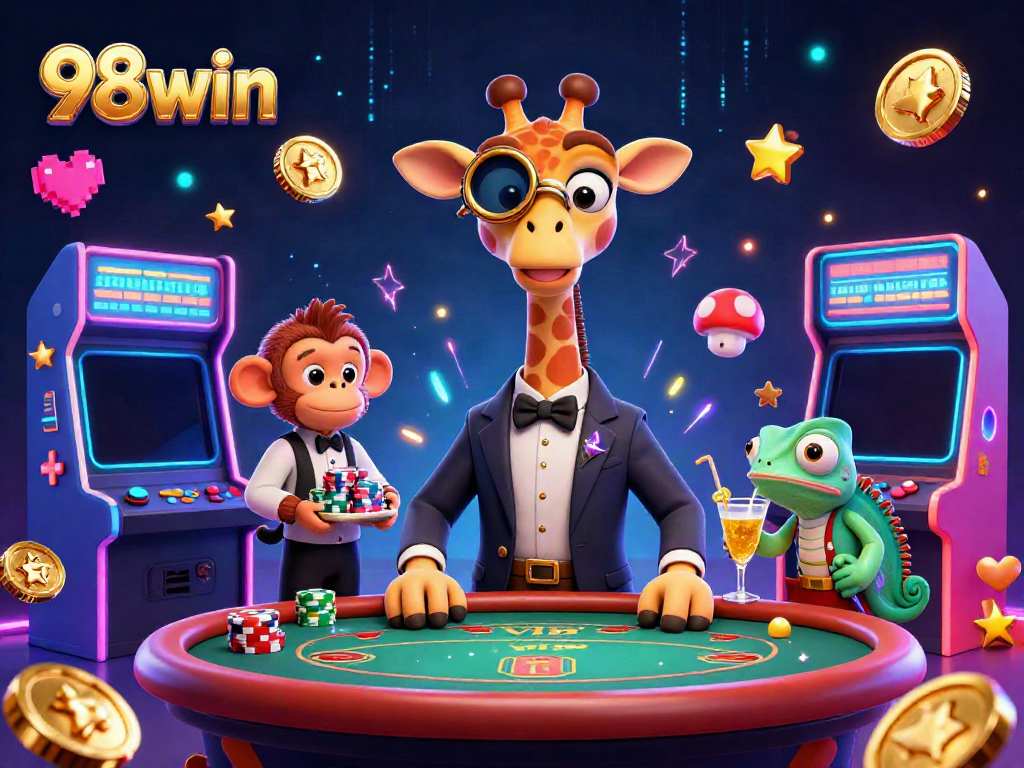 Experience thrilling gameplay at 98win with vibrant casino interactions and characters.