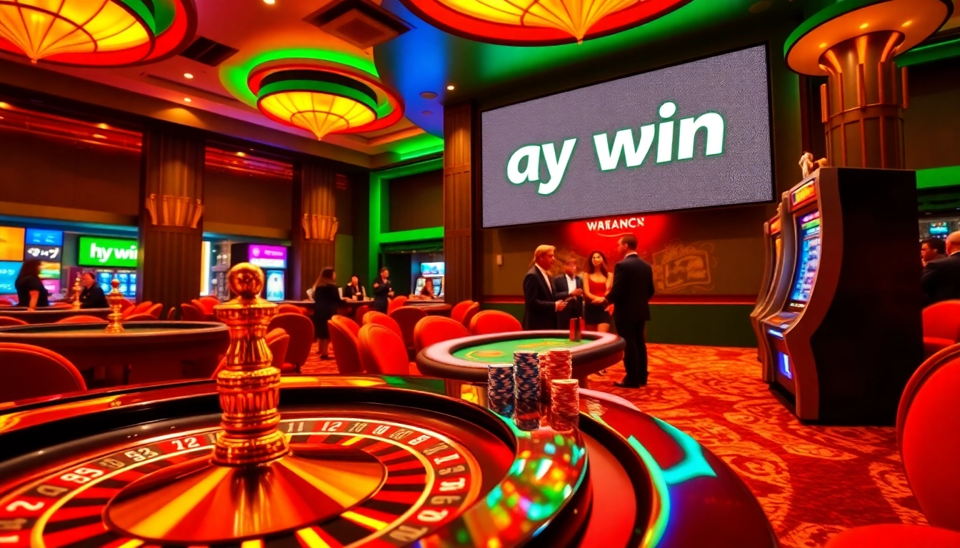Experience the thrill of winning at the casino with hay win prominently featured in a vibrant gaming atmosphere.
