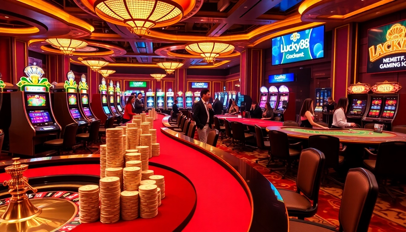Experience thrilling gaming at https://lucky88j.world/ with vibrant poker chips and engaging dealers.