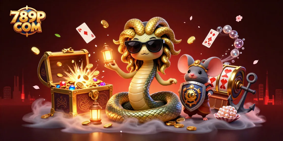 Experience winning excitement at 789P COM with games and treasure in a vibrant casino illustration.