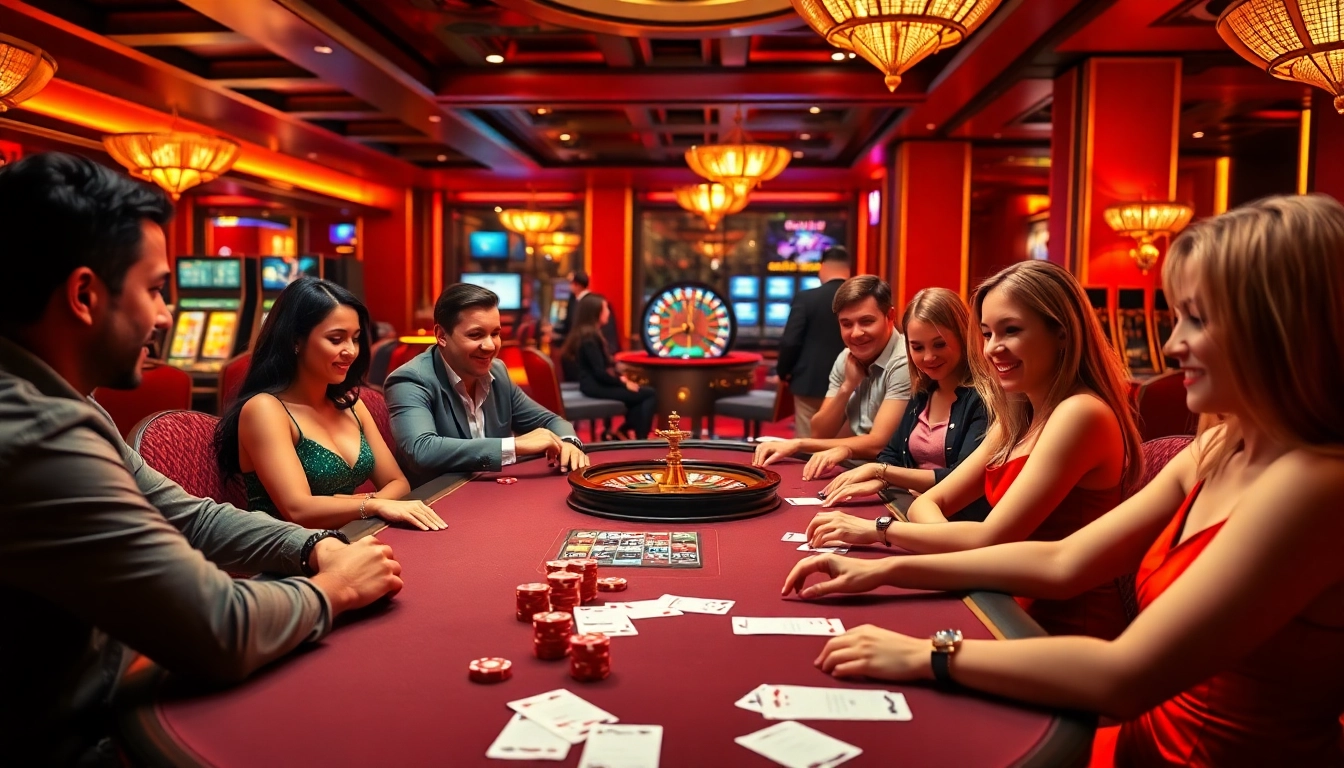 Experience the thrill of gambling at https://98win9.bid/ with an exciting poker table scene.