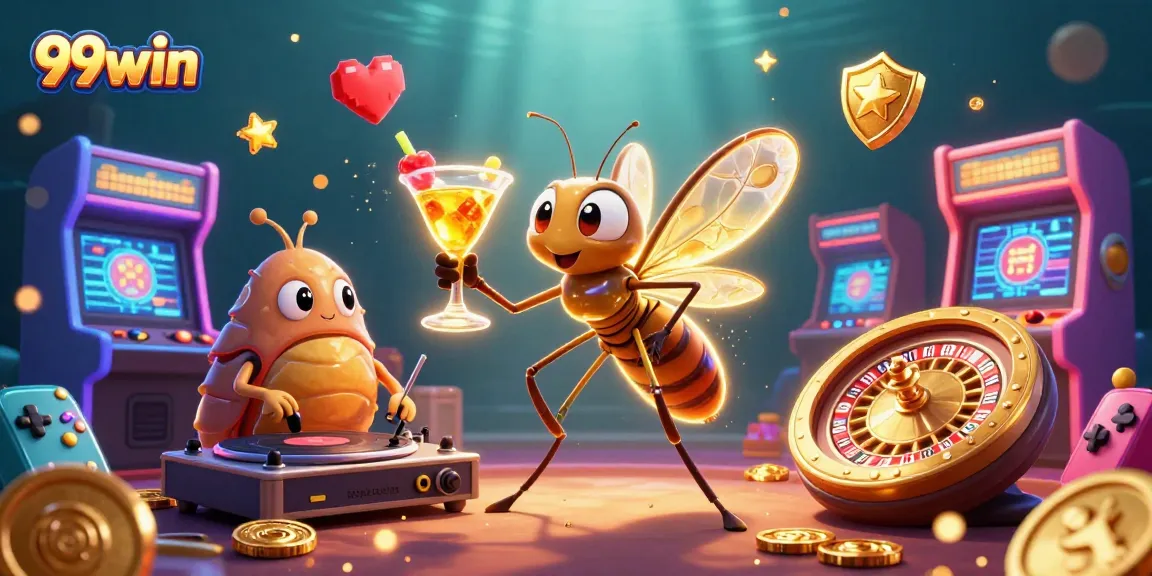 Experience thrilling moments with 99win by enjoying vibrant casino gaming elements featuring animated characters.