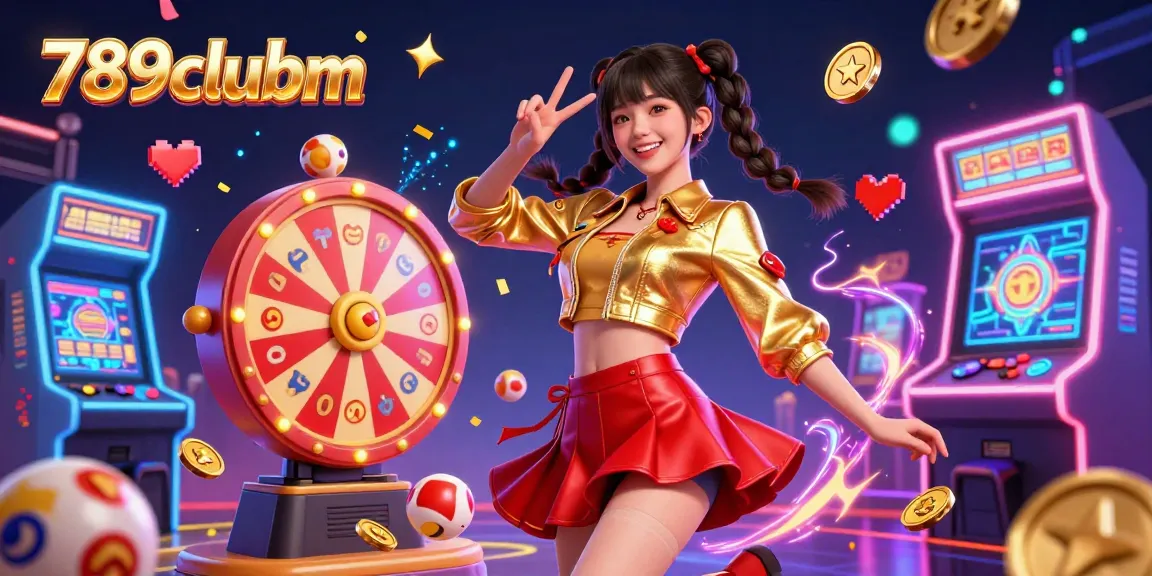 Engage in thrilling gaming at 789clubm, featuring a lively casino atmosphere with vibrant colors and lively characters.