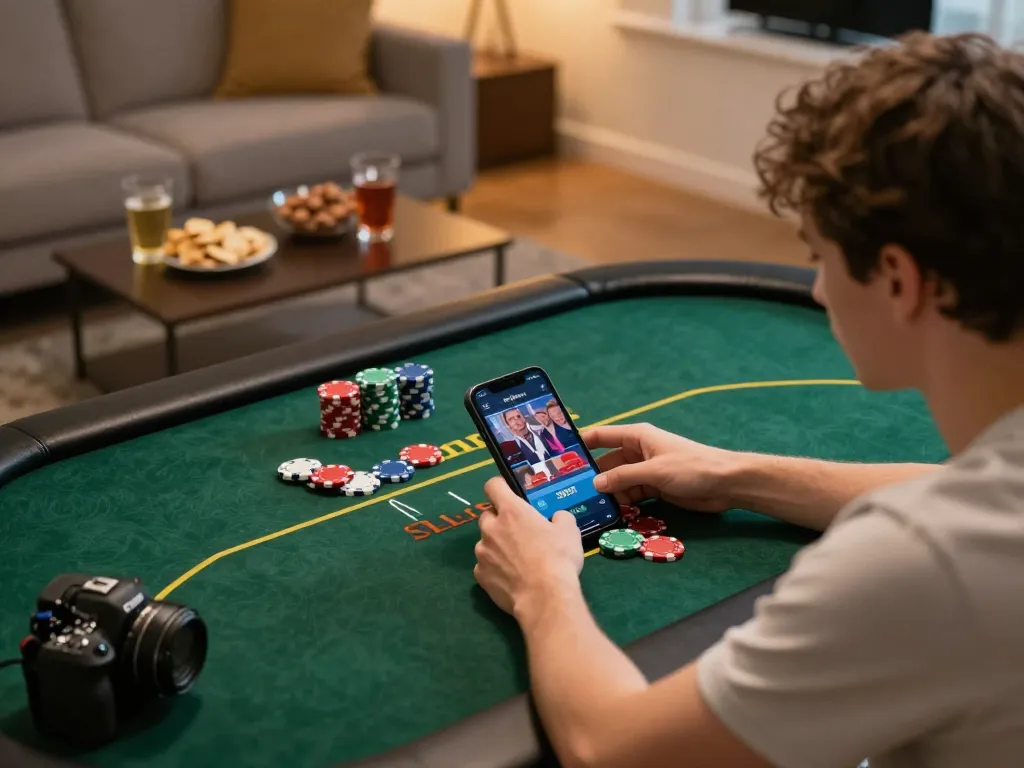 Engaged user placing bets on the 999bet mobile app in a cozy home setting.