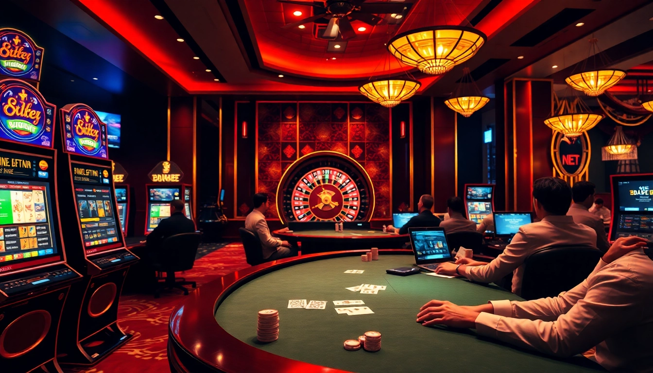 8KBET KHÔNG CHẶN online gaming interface featuring lively casino elements and high-stakes excitement.