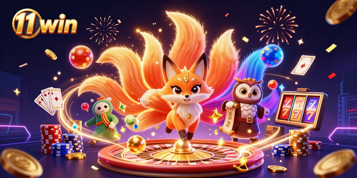 Experience thrilling excitement at 11 win, featuring colorful casino elements and vibrant characters.