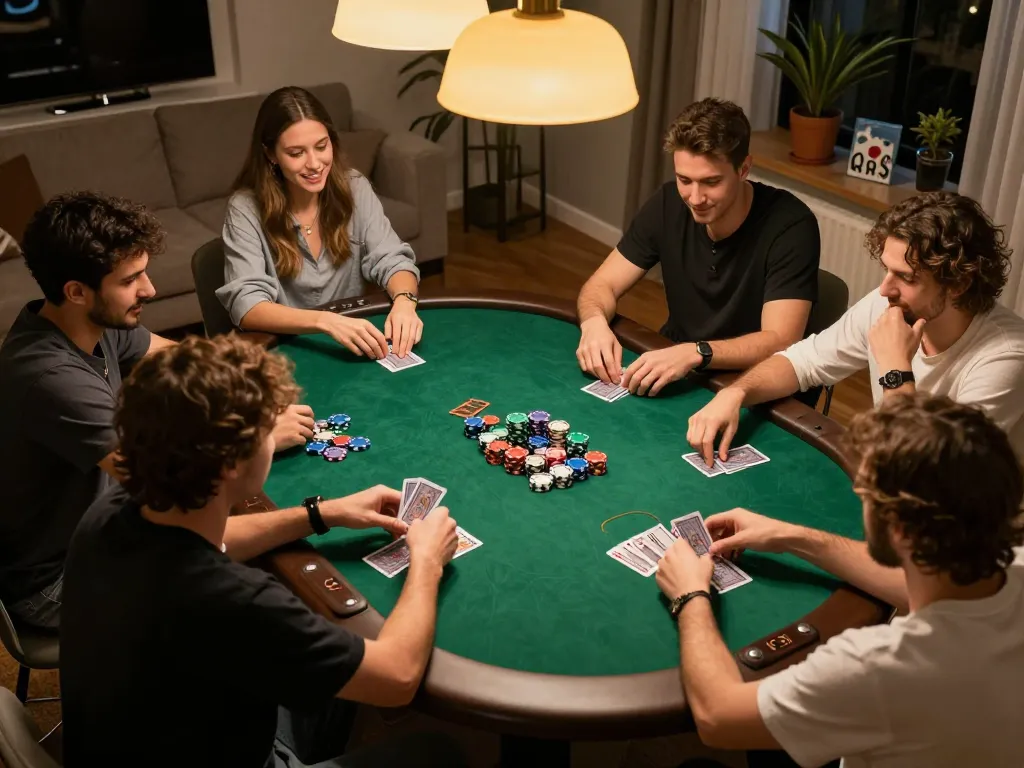 Bidding in an intense poker game at B52club home game night, showcasing strategy and social interaction.