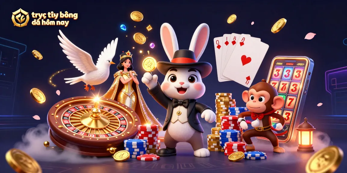 Experience trực tiếp bóng đá hôm nay with vibrant gaming visuals and rich details in a dynamic illustration.